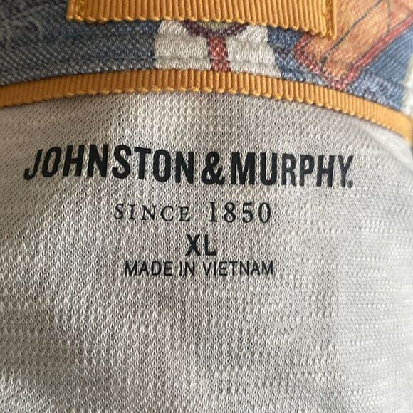 Johnston & Murphy Men's XL 1/4 Button Short Sleeve Surf Scene Polo - Picture 3 of 5